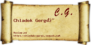 Chladek Gergő névjegykártya